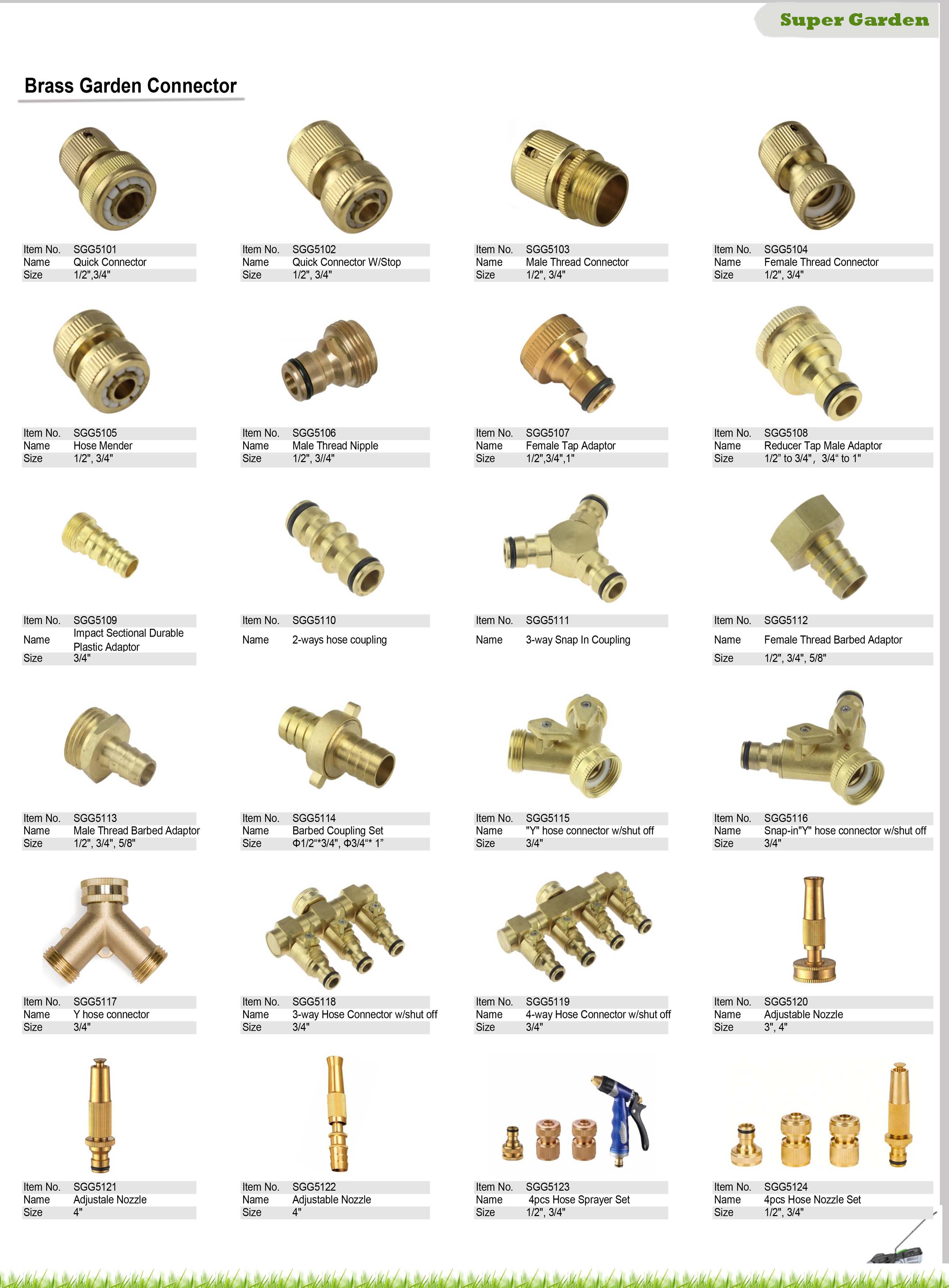 Garden Hose 3 Way Brass Unions Tap Connector