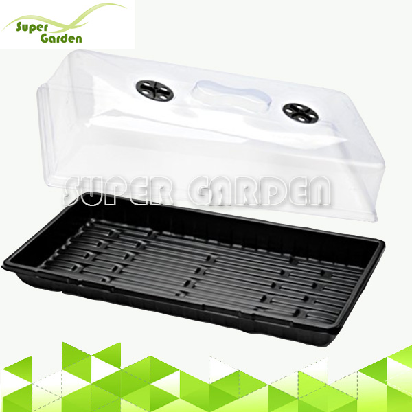 SGF7001M Plastic Flat Plant Growing Trays Seed Starter Grow Trays with Lid