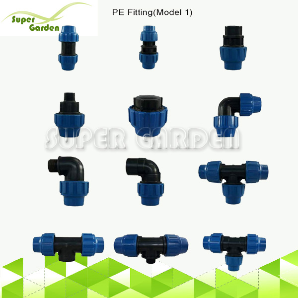 SGF9000 Agriculture water supply HDPE pipe Fittings PP compression fittings