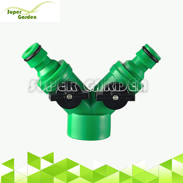 SGG5022 Hot Sale Plastic Hose Pipe Tool 2 Way Connector 2 Way Tap Garden Hoses Pipes Splitters