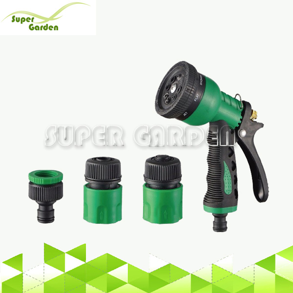 SGG5023 4 pcs 8 Functional Spray Nozzle with Hose Connector Tap Adapter