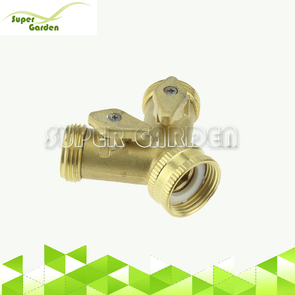 SGG5115 2 Way Solid Brass Y Valve Garden Hose Connector