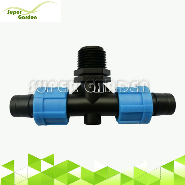 SGD2218 Agriculture drip irrigation fittings male thread tee for drip tape