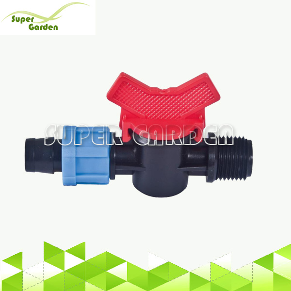 SGD2229 plastic drip Irrigation mini ball valve male thread to barb valve