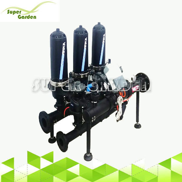 SGABF4703,SGABF4704,SGABF4705 3 inch 3 group auto backflushing irrigation disc filter system