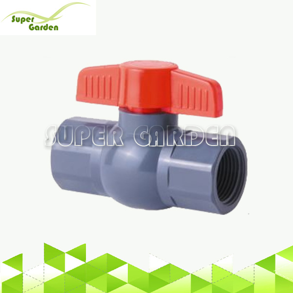 Red butterfly plastic handle water pressure pvc octagonal ball valve