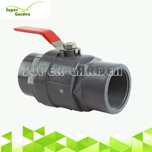 SGF9403 Plastic PVC 2-piece ball valve with stainless steel handle for Agriculture or water Irrigation plumbing system 
