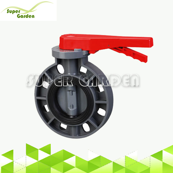 SGF9701 Water Treatment Pipe system PVC wafer butterfly valve 